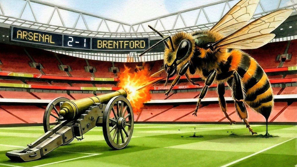 ArsenalLegion's tweet image. Happy Game Day Gooners around the world. Our AI Super Computer Score Predictor has us beating The Bees in a close game 2-1 to leave us, ahem, buzzin. Tell us your score prediction for tonight and give us a follow while you&apos;re at it if you haven&apos;t already. #afc #coyg