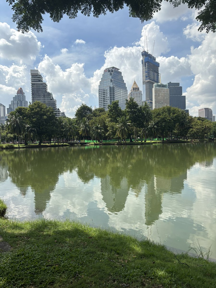 94LV1N's tweet photo. Lumphini Park is a contrast to the rest of Bangkok. 

It is huge and fairly quiet with outdoor gyms and wildlife. Apparently it’s known by locals as the city’s Green Lung. Worth a visit. https://t.co/6mVml339JF
