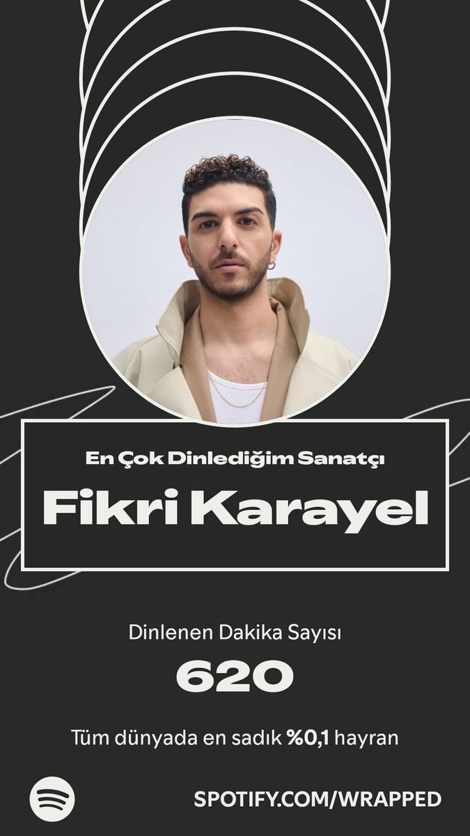 Napacaz bu bendeki sen hayranlığını bilemiyorum ⁦<a href="/FikriKarayel/">Fikri Karayel</a>⁩  spotify.com/wrapped-share/…
