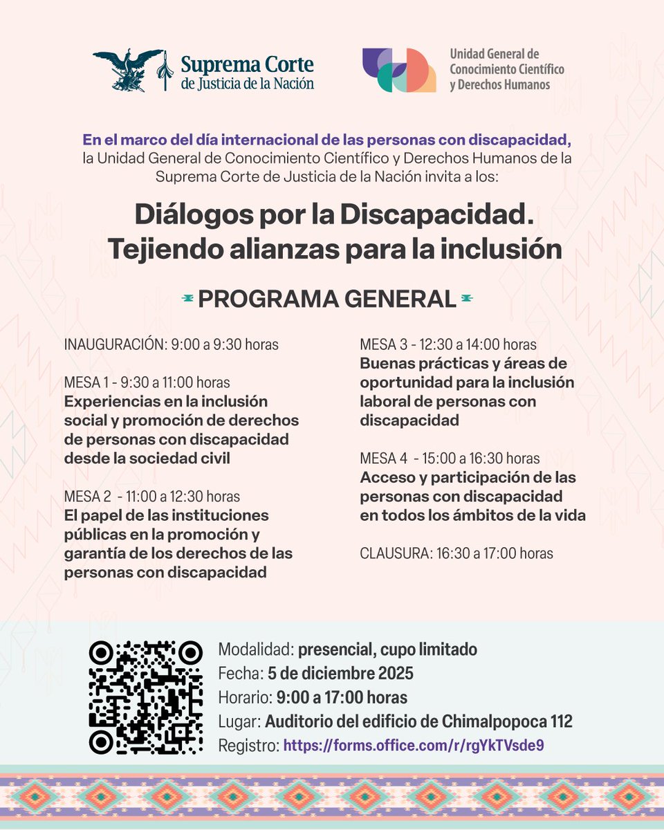 ddhh_scjn's tweet image. 🟠 En el marco del Día Mundial de las Personas con Discapacidad, te invitamos a asistir a dialogar sobre discapacidad e inclusión, regístrate: forms.office.com/r/rgYkTVsde9

#PcD #DDHH #UGCCDH