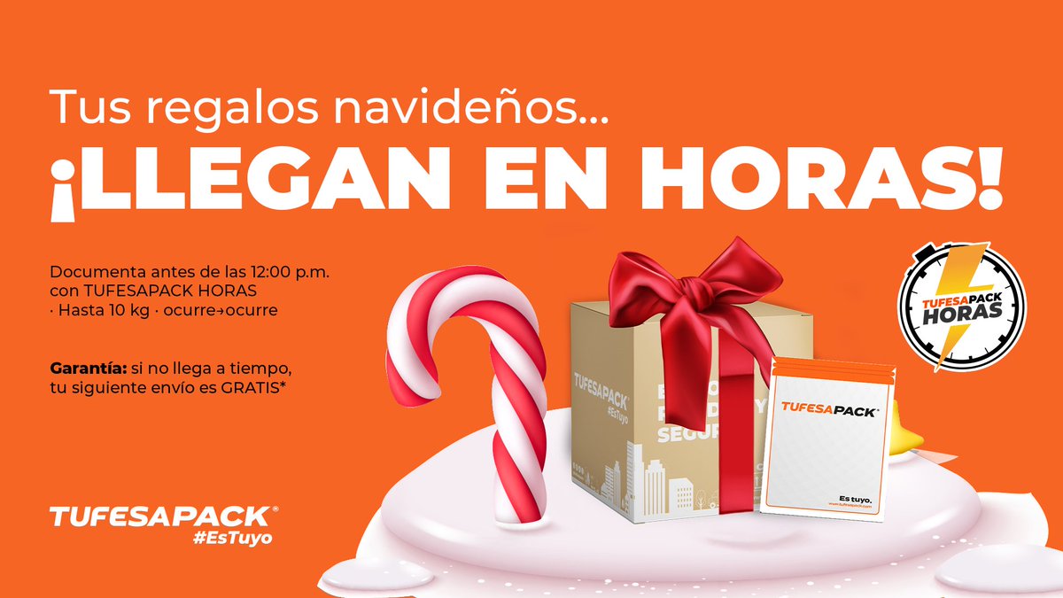 🎁✨ ¿Tu regalo necesita llegar HOY?
Con TUFESAPACK HORAS viaja como si lo llevaran los duendes de Santa: ¡en horas, no en días! 🎄
📍 Documenta antes de 12 p.m.
📦 Hasta 10 kg · ocurre→ocurre
🛡️ Garantía: si no llega a tiempo, ¡el siguiente envío es GRATIS!*
👉