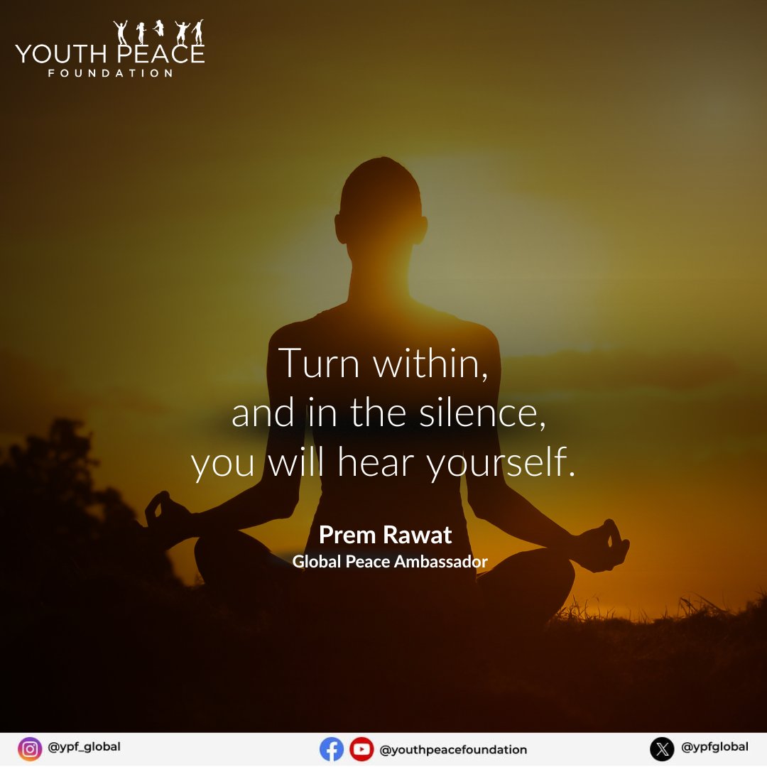 ypfglobal's tweet image. Hear Yourself...

#PremRawat #hear #yourself #hearyourself #silence #ypf #youth #peace