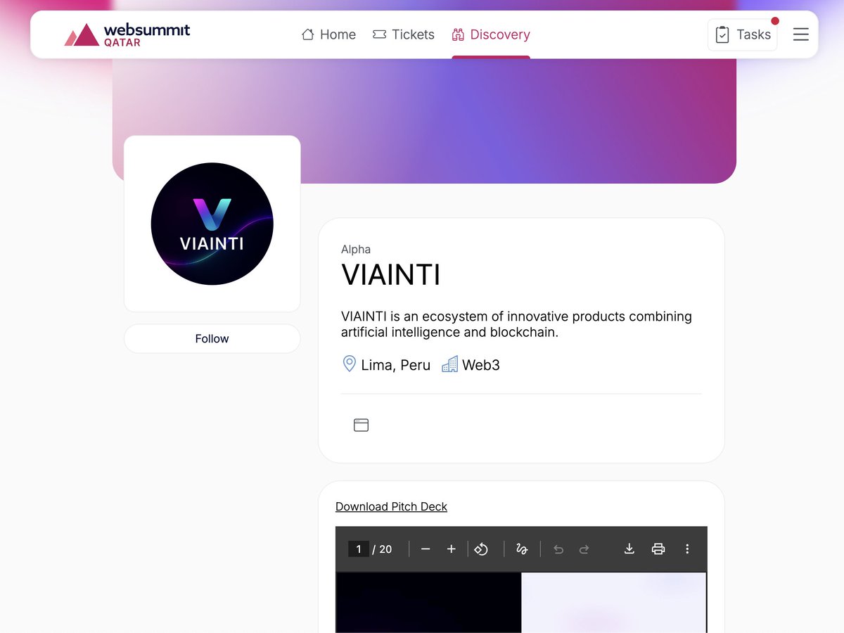 $VIAINTI has already been included in the Web Summit Qatar. 

We are preparing all the details so that our event is as innovative as possible, where we will connect with different innovators, fintech companies, digital payments providers, businesses, and new strategic partners.