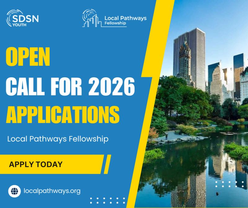 opportunitiesfy's tweet image. Applications open: 2026 Local Pathways Fellowship by SDSN Youth
👉Design solutions for sustainable &amp;amp; resilient cities
⏳10 months 
💻Fully remote
🗓️Deadline: 21 Dec 2025, 11:59 PM EST
🔗wp.me/p23f03-hJo

#LocalPathwaysFellowship #SDSNYouth #SDG11