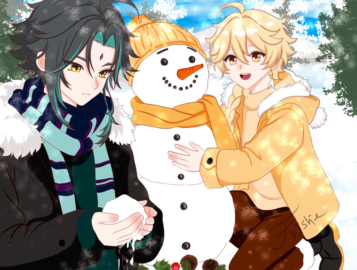 "Once the snow is thick enough, we can eat it."
☃️❄️💛💚
#魈空 #空魈 #魈 #空 #aexiao #xiaother