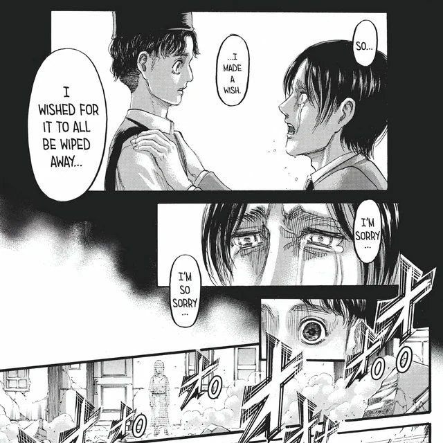 Eren Yeager did not infact commit genocide to defend his country wtf. 😭 His motives were a contrast between intrinsic desires &amp; by-product of the environment he was born into.