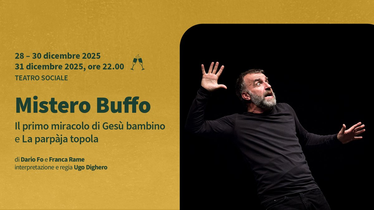 𝗠𝗶𝘀𝘁𝗲𝗿𝗼 𝗕𝘂𝗳𝗳𝗼 𝙄𝙡 𝙥𝙧𝙞𝙢𝙤 𝙢𝙞𝙧𝙖𝙘𝙤𝙡𝙤 𝙙𝙞 𝙂𝙚𝙨ù 𝙗𝙖𝙢𝙗𝙞𝙣𝙤 e 𝙇𝙖 𝙥𝙖𝙧𝙥𝙖𝙟𝙖 𝙩𝙤𝙥𝙤𝙡𝙖 Due celebri monologhi di 𝐃𝐚𝐫𝐢𝐨 𝐅𝐨 e 𝐅𝐫𝐚𝐧𝐜𝐚 𝐑𝐚𝐦𝐞 portati in scena da un esplosivo 𝗨𝗴𝗼 𝗗𝗶𝗴𝗵𝗲𝗿𝗼 ➝ linktr.ee/centroteatrale…
