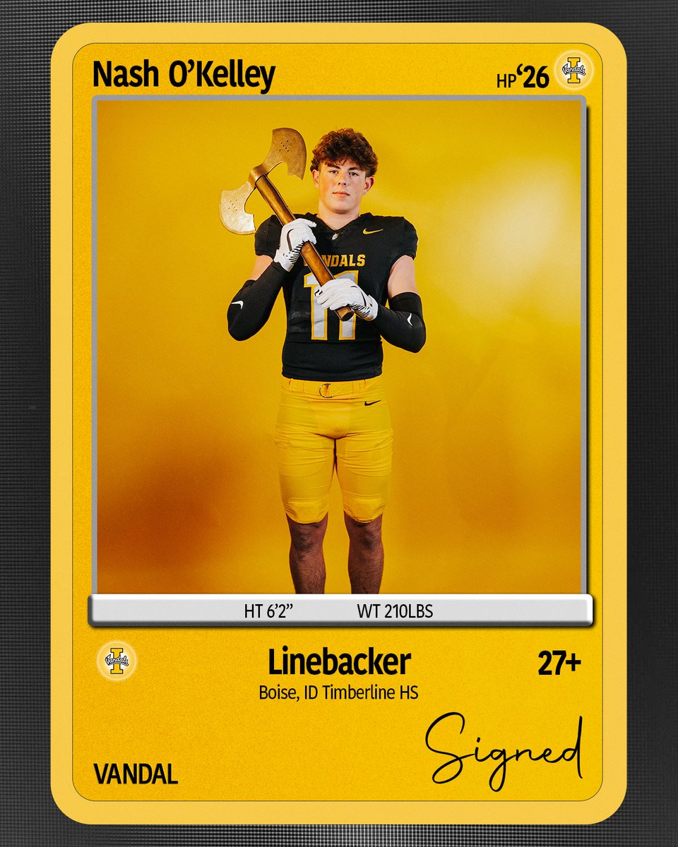 VandalFootball's tweet photo. ✍️ 𝓢𝓲𝓰𝓷𝓮𝓭

Welcome to the Vandal Family, Nash! https://t.co/SvCU1seThw
