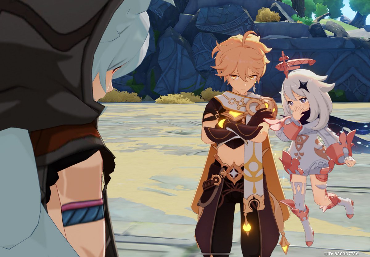 DDDemu's tweet image. 俺(旅人)「最後に会った時より可愛くなってない❓」
ﾊ°ｲﾓﾖ「お前は話が終わるまで黙ってろよ」