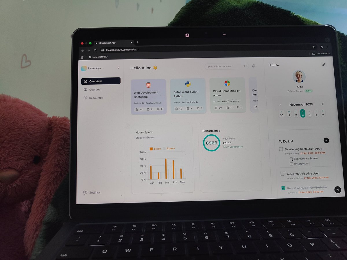 Waavin's tweet photo. Student dashboard UI locked in. Clean, responsive, and finally looking like something I’d actually use. Still cooking the rest, more drops coming. If you’ve got any suggestions or feature ideas, drop them — I’ll build it in.”
#BuildInPublic #WebDev #UIDesign #LMS #ReactDev https://t.co/EKEzf5j43S