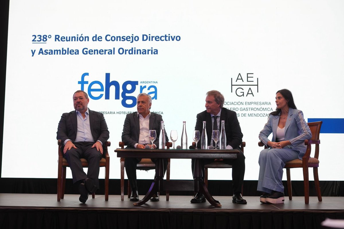 alfredocornejo's tweet photo. Acompañé el encuentro federal de Federación Empresaria Hotelera Gastronómica de la República Argentina, que se realiza en Mendoza. Mostramos un balance del camino que venimos trazando para que el turismo siga siendo un motor económico, como lo es orden fiscal, la inversión pública estratégica, más conectividad aérea, nuevas obras en rutas, parques y transporte, y una política sostenida de promoción del destino.

El sector gastronómico y hotelero se ha profesionalizado, ha generado empleo y ha mantenido una agenda de inversión constante. Lo que logramos en estos años es una base sólida. Nos proponemos ampliarlo con más desarrollo, más trabajo formal y una Mendoza que sigue posicionándose como destino de excelencia.
