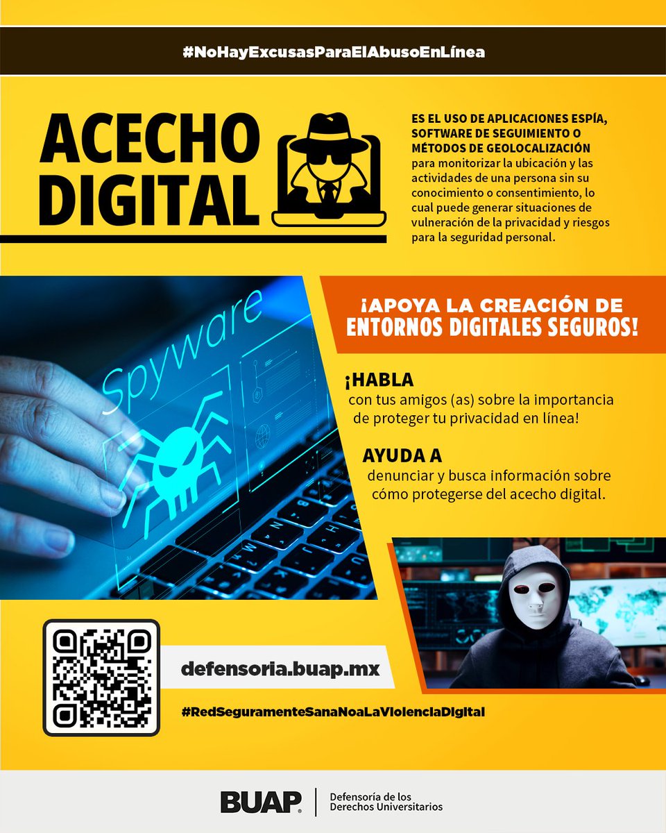 BUAPoficial's tweet image. 🐺📱En la BUAP promovemos la creación de entornos digitales seguros.

¡Sé parte de una universidad segura!

#16DíasDeActivismo #DerechosHumanos #UniversidadComprometida #RedSeguraMenteSanaNoalaViolenciaDigital #NoHayExcusaParaElAbusoEnLínea