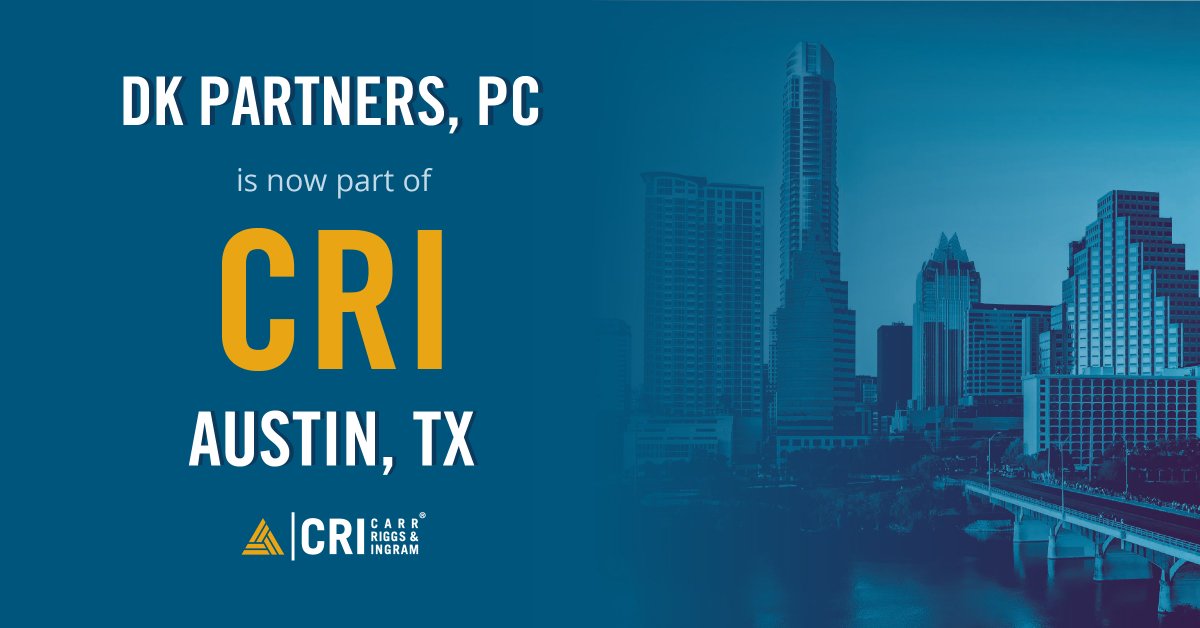 Carr, Riggs and Ingram is expanding its footprint once again as we welcome DK Partners, PC to our firm! 
⁠
Learn more below!⁠
🔗 criadv.com/news/top-25-ac…⁠
⁠
#CRIadv