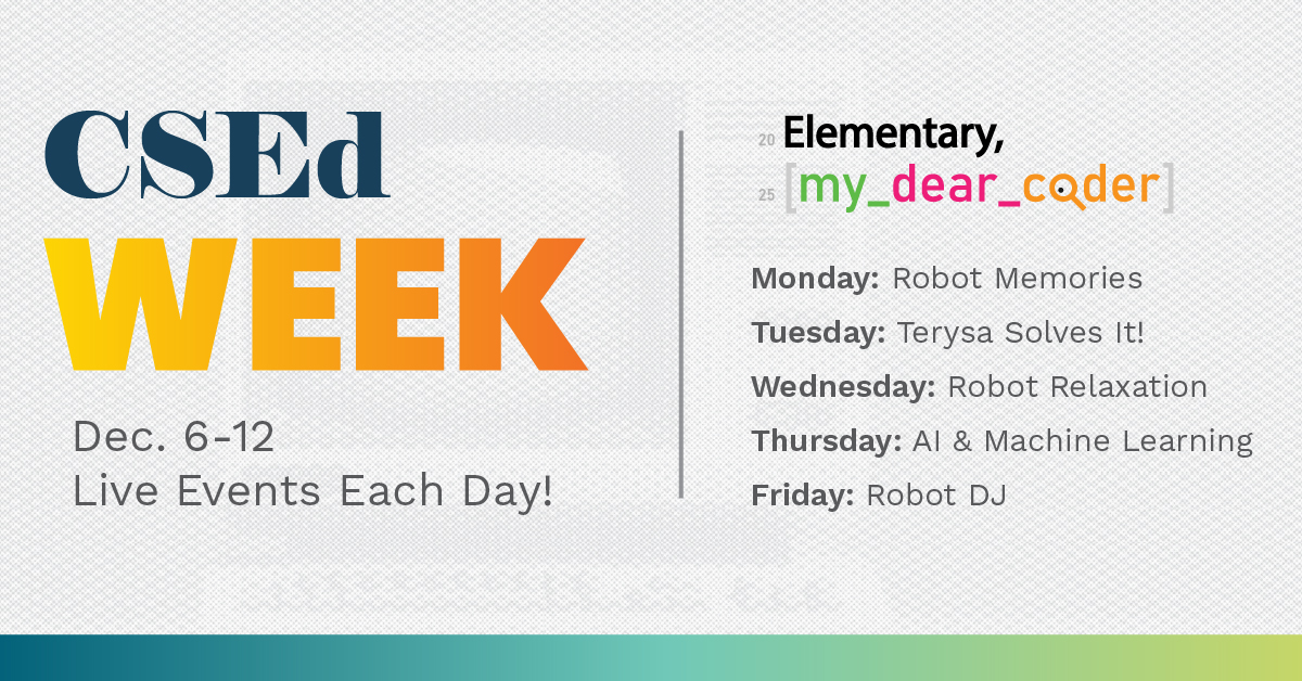 IowaSTEM's tweet image. Have you signed your class up for these fabulous, fun, FREE CSEd Week events? 

More details: educate.iowa.gov/pk-12/standard…

#CSEdWeek #ComputerScience #ComSci