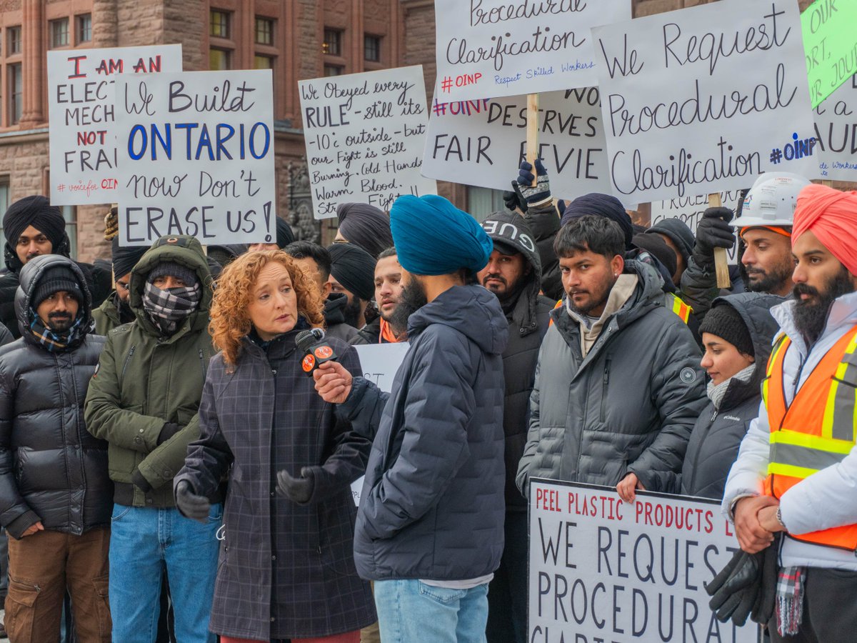 AlexaNGilmour's tweet image. It has been three weeks since I asked my question to Minister Piccini about his decision to reject OINP applicants. For those three weeks, we have seen the same thing: a PC government that ignores the needs of these workers and smears all of them with a blanket accusation of…