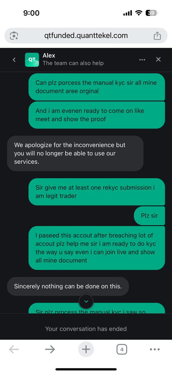 Rajsavalgi190's tweet photo. Qt kyc  scam.  Nice way to scam trader     asking for rekyc whose kyc is already done whn i submit rekyc rejecte the kyc and deny the funded account  even I am ready to give manual kyc and zoom meet kyc also @MSTARROHIT @PropFirmMedia @AlexQuantTekel @QtFunded @raunitfx https://t.co/CJVfSs04lz