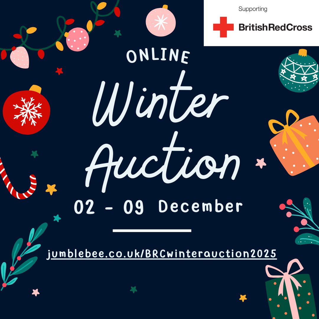 EventsRedCross's tweet image. Midweek magic! 🌟
Treat yourself or someone special with a prize from our Winter Auction and make a real difference while you do it.
From family fun to relaxing getaways, your bid helps us support communities in crisis.
❤️Start bidding: jumblebee.co.uk/BRCwinteraucti…
#WinterAuction…
