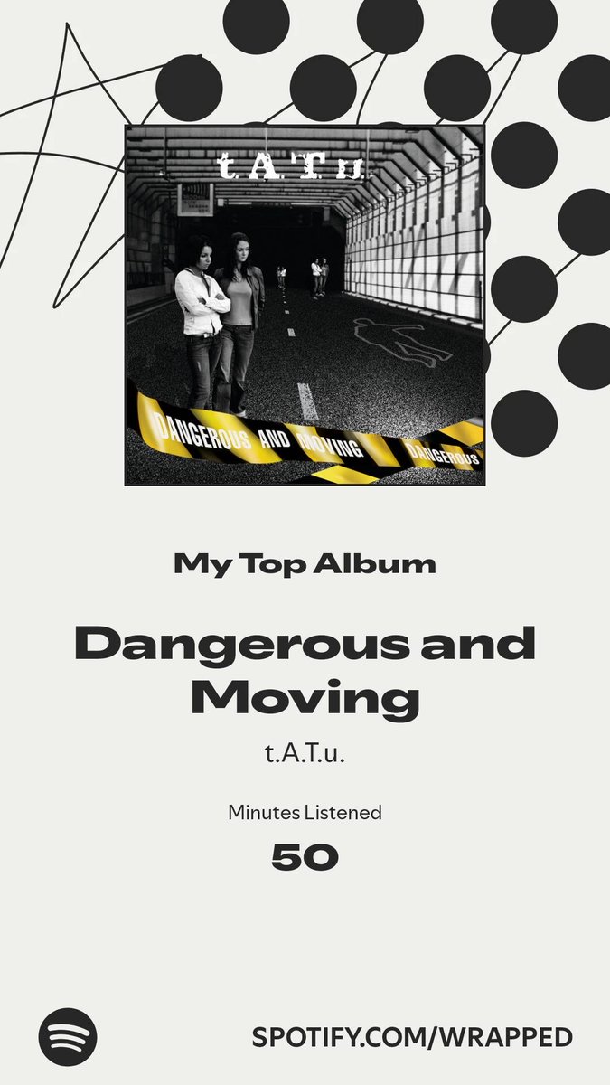 I spent the most time with Dangerous and Moving. More in my #SpotifyWrapped   spotify.com/wrapped-share/…