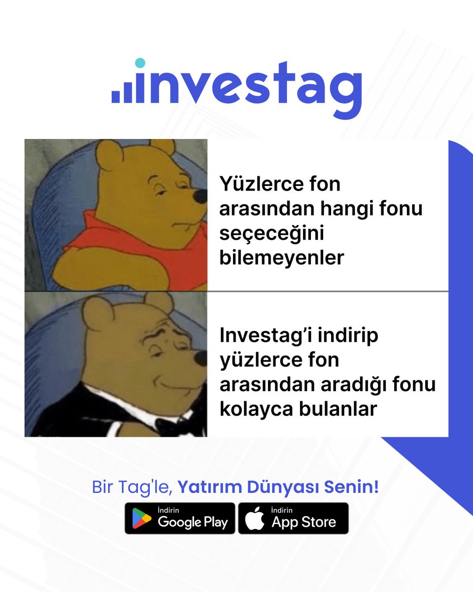 Investag ile kafan hep rahat! 💪🏻

👉🏻Yüzlerce fon arasında “hangisini seçeceğim” paniği yok, Investag'i indir aradığın fonu kolayca bul. 

Şimdi İndir: investag.onelink.me/iGsh/3xl3zubi