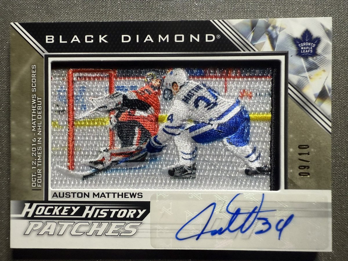 BreakMasters's tweet image. Absolutely one of the most beautiful cards I’ve ever seen, signed out of 10 in this years Black Diamond by Auston Matthews. Star for @MapleLeafs and Team USA, what a card.
