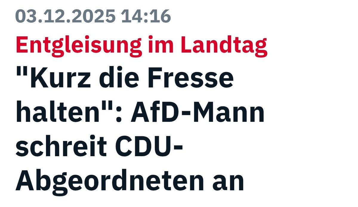 Ich bin dafür, dass die #AfD die Fresse hält.