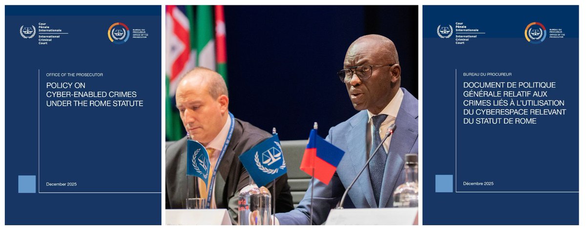 IntlCrimCourt's tweet image. #ICC Office of the Prosecutor launches Policy on Cyber-Enabled Crimes under the #RomeStatute to address international crimes in the digital era ⤵️ #ASP24
icc-cpi.int/news/icc-offic…