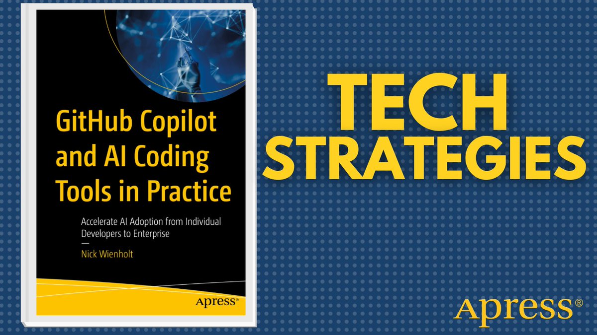 Apress's tweet image. 📢 From faster coding to smarter design—AI tools like #Copilot are reshaping software development. Author @quantivfy helps you discover how they work, where they fit, and what’s next for developers. 📚 #AICoding #SoftwareEngineering #GitHubCopilot 

🔗 ow.ly/mcR750XtaJ3