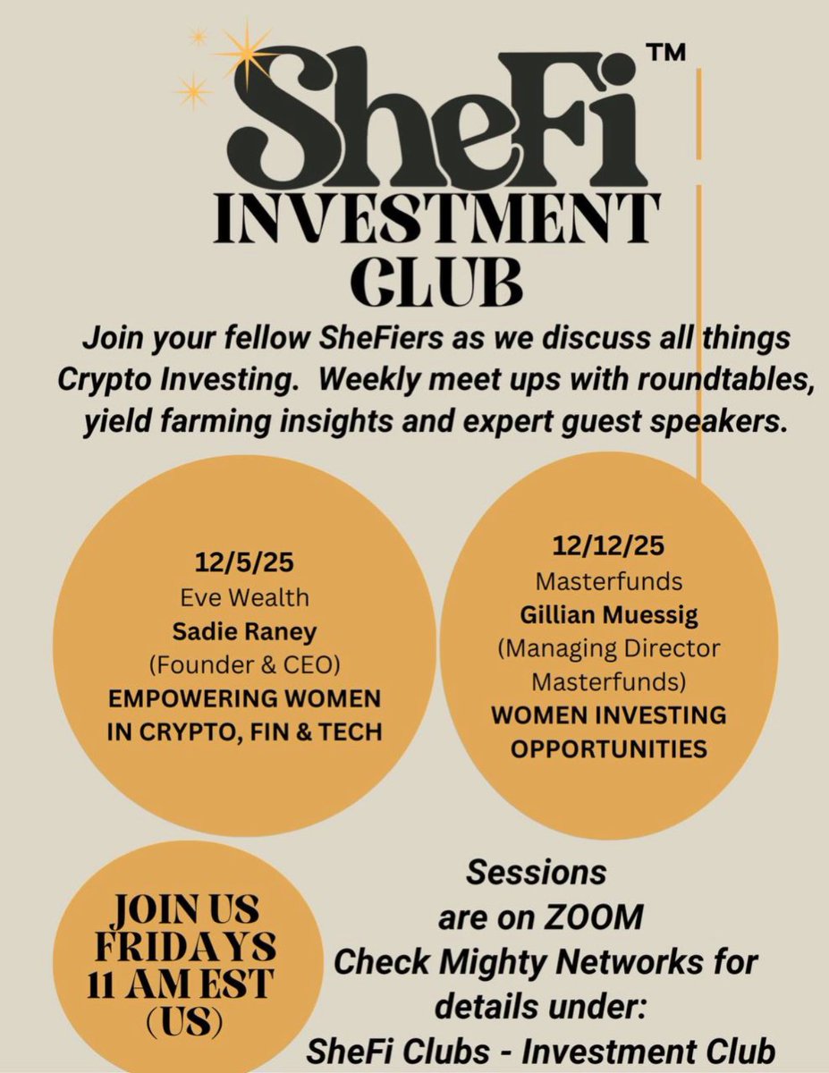 Come join us this Friday as we talk all things crypto investing with special guest Sadie from Eve Wealth