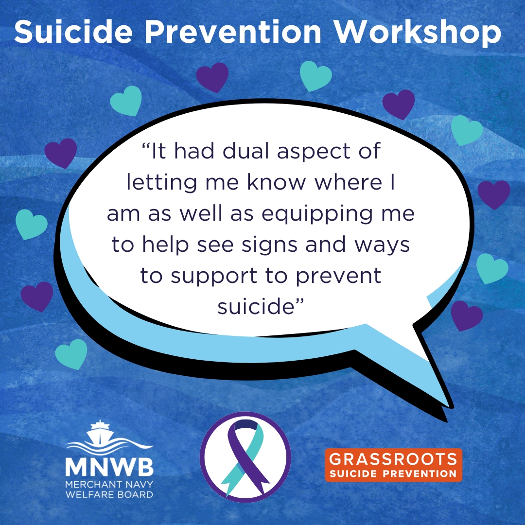 We joined Grassroots Suicide Prevention to explore:
✔️ Spotting signs of suicidal thoughts
✔️ Responding with empathy
✔️ Trauma-informed care &amp; safety planning
New workshops coming in the new year! 🌊
#MentalHealthSupport #MaritimeWelfare #SuicidePrevention
