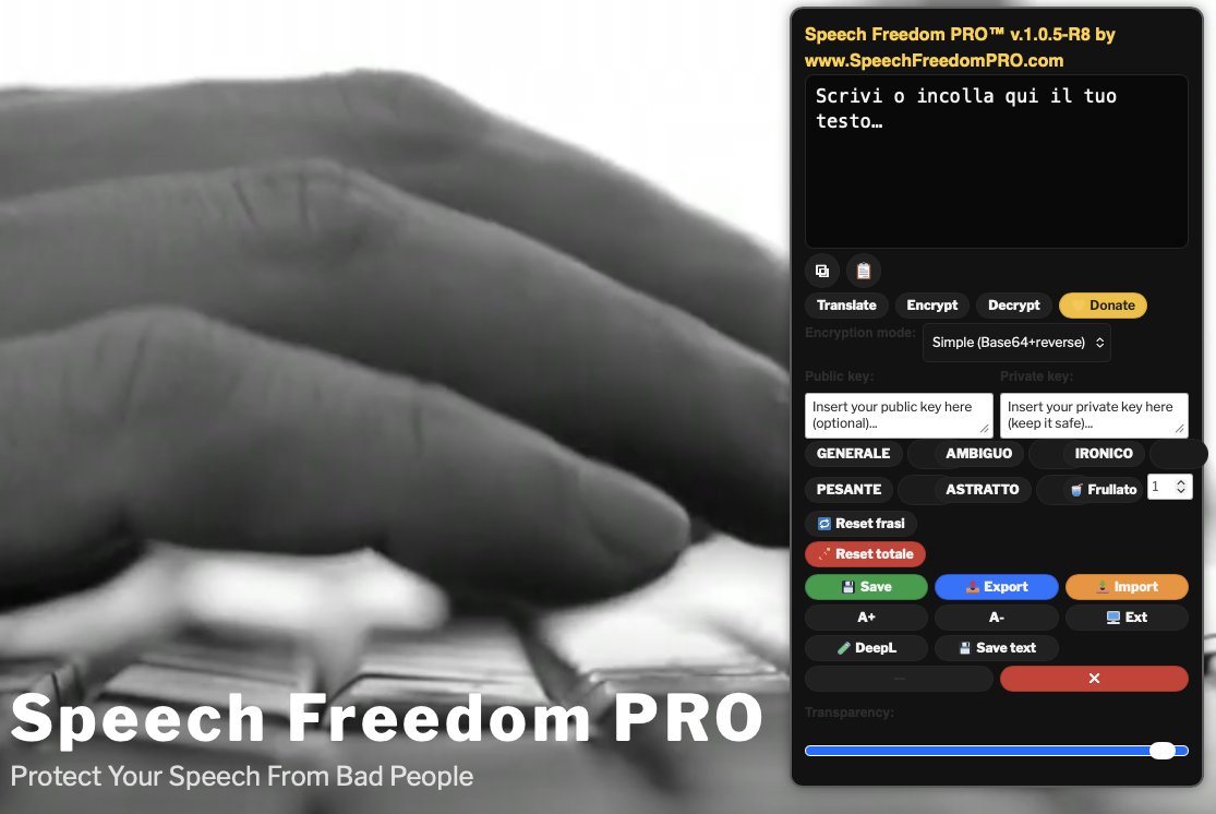 iosonoUmanoX's tweet image. Diffondete per favore.
Potenzialmente la potrebbero almeno 10 milioni di persone per PROTEGGERE la propria libertà di parola e il loro DIRITTO alla PRIVACY.

SpeechFreedomPRO.com™
Protect Your Speech From Bad People

SpeechFreedomPRO.com