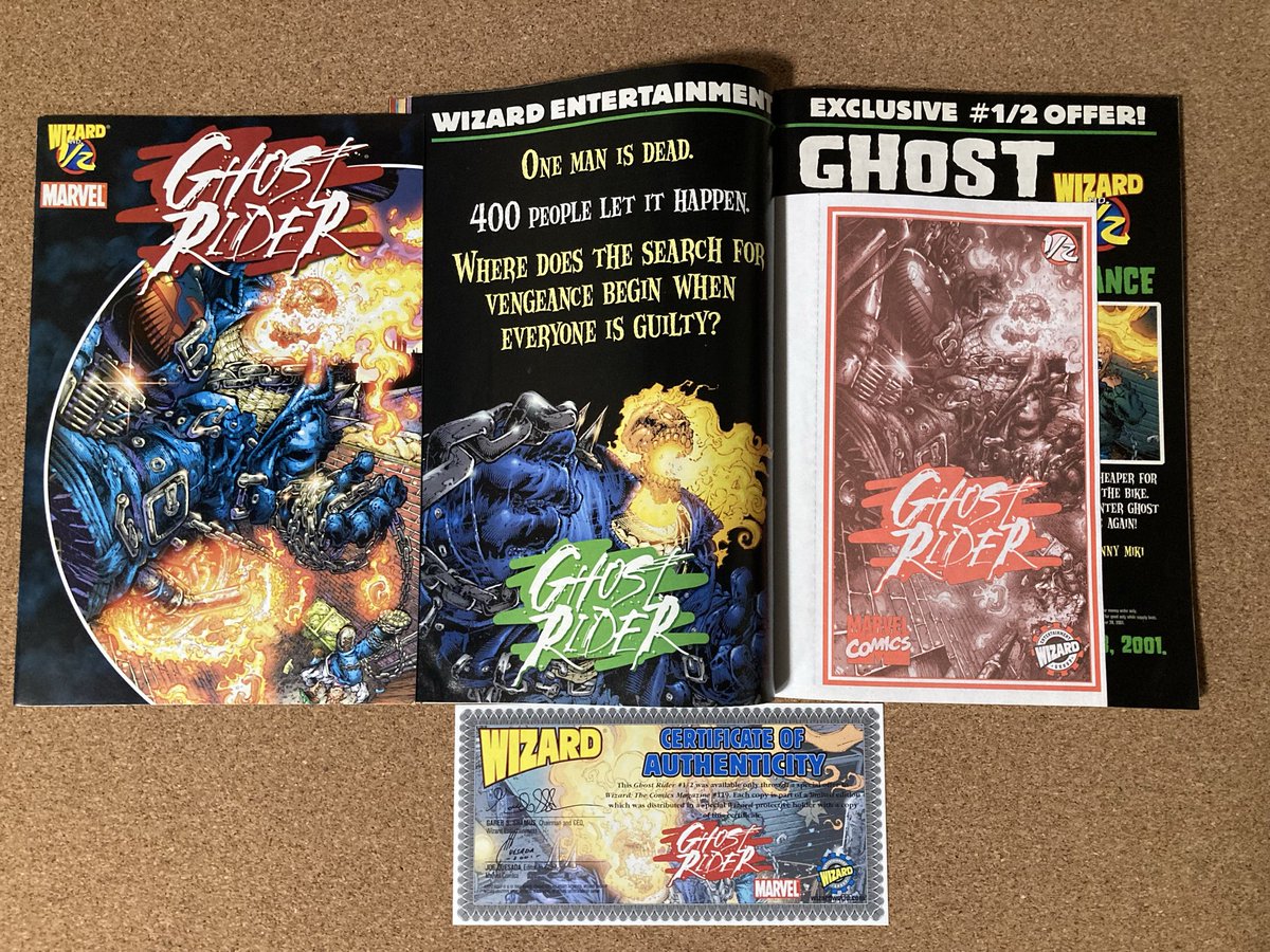 Wizard 119 contained a mail-away offer for a Ghost Rider 1/2 issue by <a href="/TrentKaniuga/">Trent Kaniuga (Play TWILIGHT MONK!)</a> and Devin Grayson.