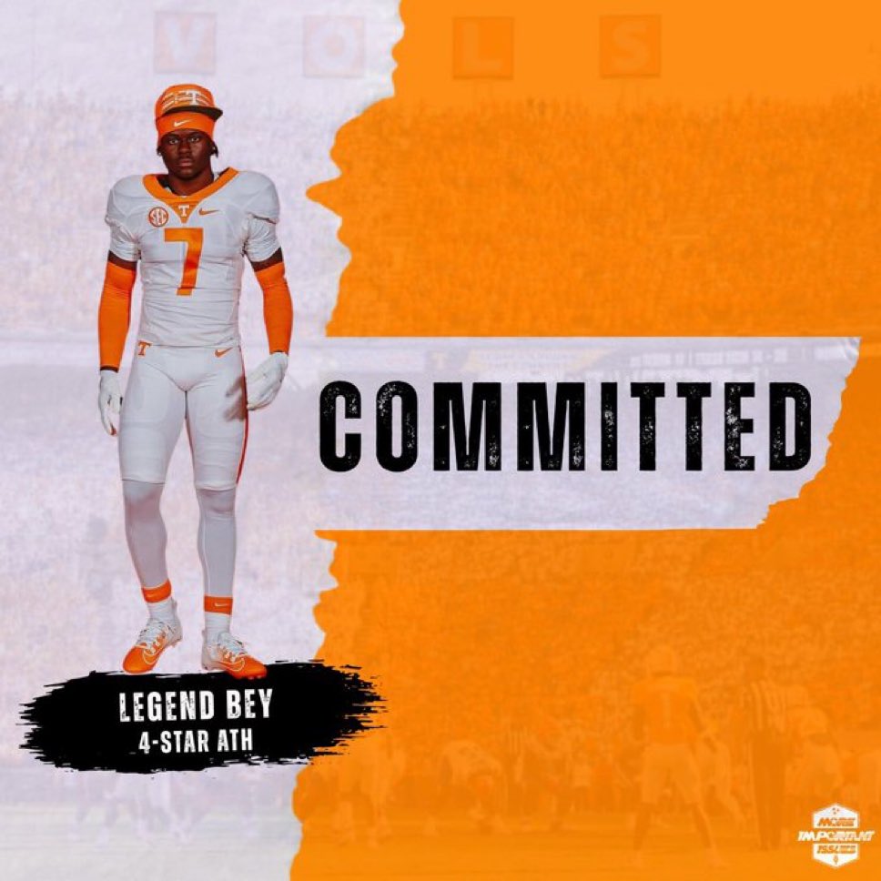 More_Issues's tweet image. BREAKING: 4⭐️ ATH Legend Bey has flipped his commitment from Ohio State back to Tennessee.🍊