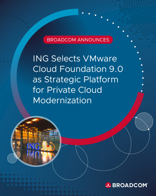Announcing the extension of our strategic collaboration to update ING’s private cloud infrastructure. ING will adopt VCF 9.0 as part of its private cloud strategy to deliver digital service excellence across multiple regions. See the press release: dy.si/KNSW5c2
