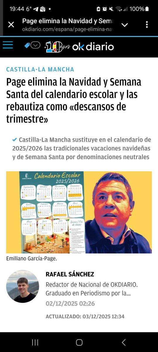 Mirad con quién está <a href="/NunezFeijoo/">Alberto Núñez Feijóo</a> ahora mismo... con el Tito Emiliano Page, que acaba de eliminar las vacaciones de Navidad y de Semana Santa del calendario escolar por no herir a los no como jalufo...
BIPARTIDISMO DE POSTÍN.