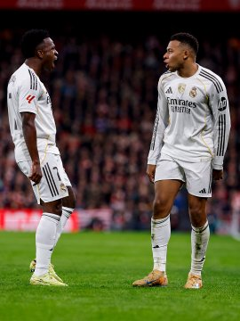 VPVoidProgress's tweet photo. HT — Athletic 0–2 Real Madrid

A mature, disciplined first half from Real Madrid:

• Courtois with two key saves (Berenguer 30’, Guruzeta 37’)
• Vini and Mbappé constantly breaking lines
• Camavinga dominating midfield and scoring with a perfectly-timed header
• Trent’s set-piece delivery creating sustained pressure
• Defensive block holding strong vs Nico Williams’ wide threat
Madrid controlling transitions, winning duels, and punishing Athletic’s defensive gaps.
Professional away performance so far.
#RealMadrid