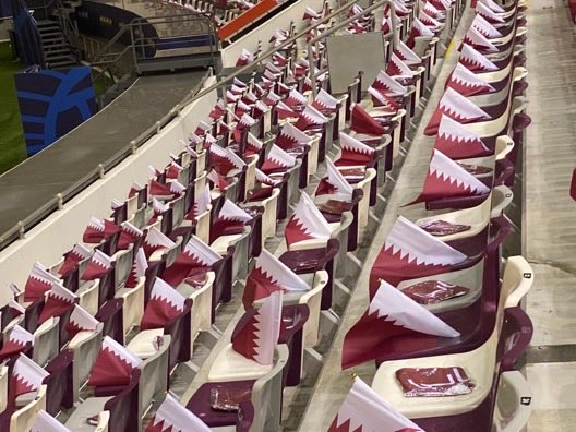 جمهور #العنابي 

كل شى جاهز لكم 
و الاعلام و الوشحات 
تنتظركم في المدرجات😍

الوعد في استاد خليفة لتكون هي الانطلاقة للعنابي بحضوركم ووقفتكم يا أغلى جمهور 🇶🇦🤍