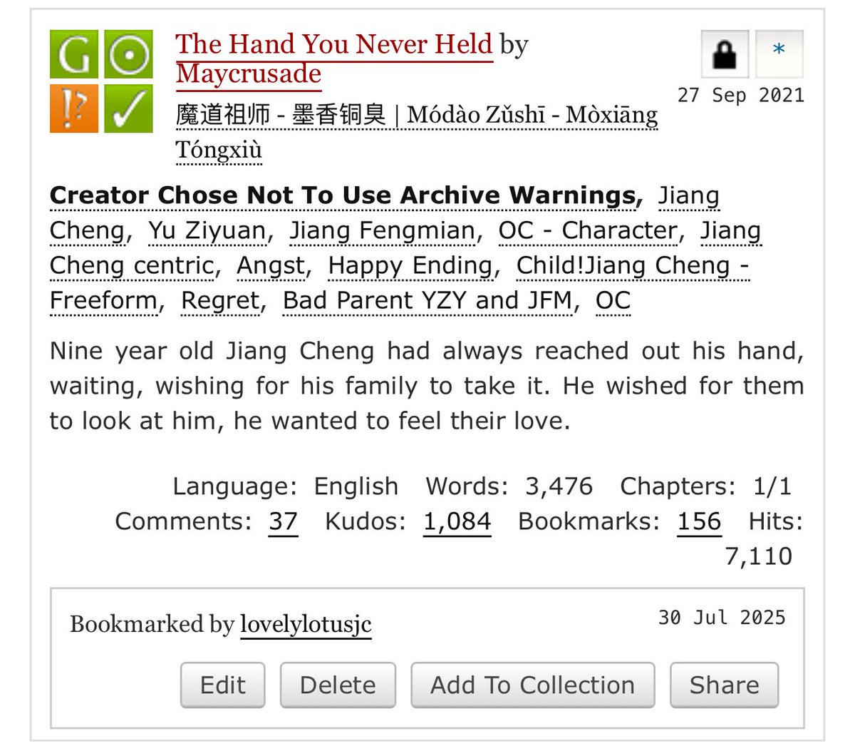 jiang cheng fic recs tweet media