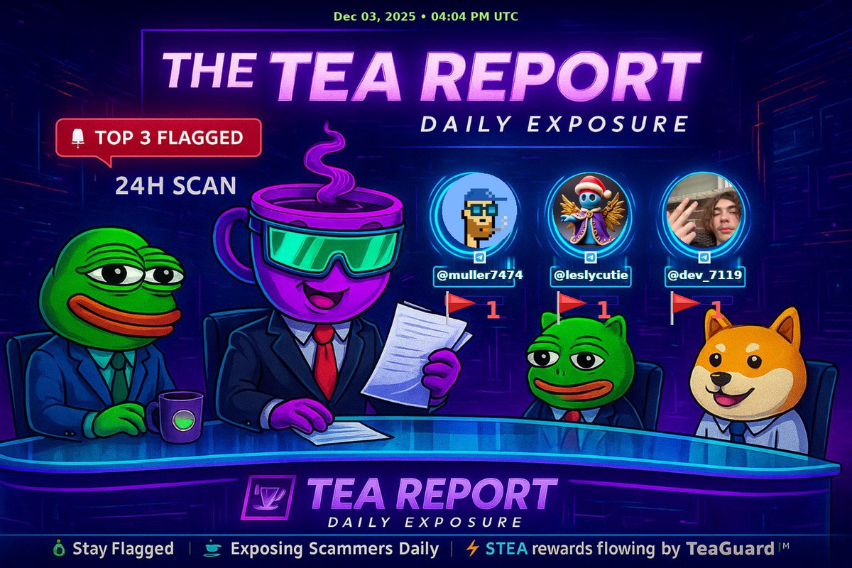 Theteaapp0's tweet image. Heads up, besties: 🍵
• @muller7474 — 🤖 🤖 Bot manipulation (1)
• @leslycutie — 🔥  Ponzi structure (1)
• @dev7119 —   Paid shill (1) #TeaGuard #TeaAppCoin #DeFi