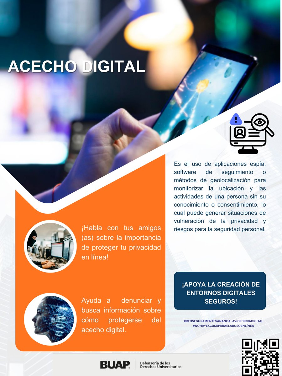 buap_fcc's tweet image. 🚫 ¡El acoso digital no es una broma!

La Defensoría te respalda. Conoce los mecanismos para denunciar y proteger tus derechos.
#16DíasDeActivismo #DerechosHumanos #UniversidadComprometida
#RedSeguraMenteSana #NoALaViolenciaDigital
#NoHayExcusaParaElAbusoEnLínea