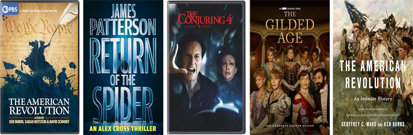 association_lee's tweet photo. This week the Lee Library has 275 new books and 11 new movies.  New items include The American Revolution, Return of the Spider, The Conjuring, The Gilded Age, Dawn of Chaos and Fury, The Seven Rings, The Greatest Sentence Ever Written, and Exit Strategy. https://t.co/aihJ4dXEq5 https://t.co/BEryVNVtvD