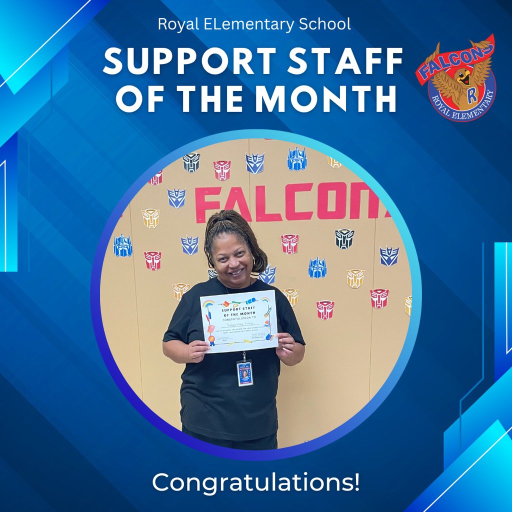 It’s the little things that make a big difference, and you show us that every day. From helping students to supporting teachers, thank you for all that you do for RES. Congratulations, Ms. Farris.

#RESFalcons #WeAreRoyal #FalconPride #InvestingInOurTomorrow