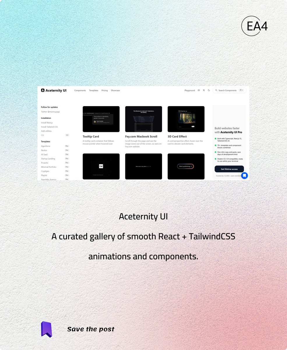 AElakkermi's tweet image. 5 Platforms Every Frontend Developer Should Use

reactbits.dev
ui.aceternity.com
uideck.com
uiverse.io

📩Need a website? DM me!

#FrontEnd #FrontEndDeveloper #WebDevelopment #CodingJourney #tools #WebsiteDesign #programming #FYP