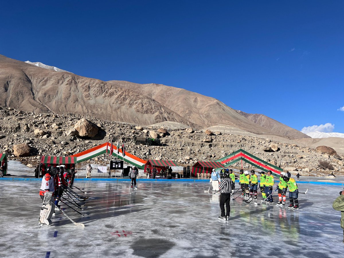 firefurycorps's tweet photo. Galwan Ice Hockey Tournament 2025

Galwan Ice Hockey Tournament commenced in Durbuk with participation of vibrant young teams from Ladakh. 

Join the  celebration of unity conducted from 03-09 Dec 2025 ! 

#GalwanIceHockey2025 #UnityInSports #YouthEngagement

@adgpi
@NorthernComd_IA
@lg_ladakh
@prodefleh
@ANI