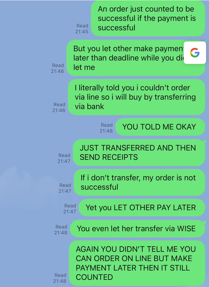 I couldn’t believe this brand has really acted as a legit fraud until the end. In the official announcement, they has stated that “you can buy via Line Shopping” and “for more info, contact them via Line” ~ so I have contacted and asked them very clear that “I couldn’t purchase