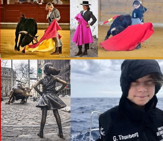 forostoreros's tweet photo. ¡Buenos días! #FelizJuevesATodos
¿Miedo? Chicas sin miedo.
La chica sin miedo de la estatua
Greta Thunberg, activista que navega en yate https://t.co/bTOFMtHE2s
Torera frente a sus novillos, una tarde y otra... y luego toros. Digamos al mundo quién de las tres vence al miedo. https://t.co/pnzQB3zGu5