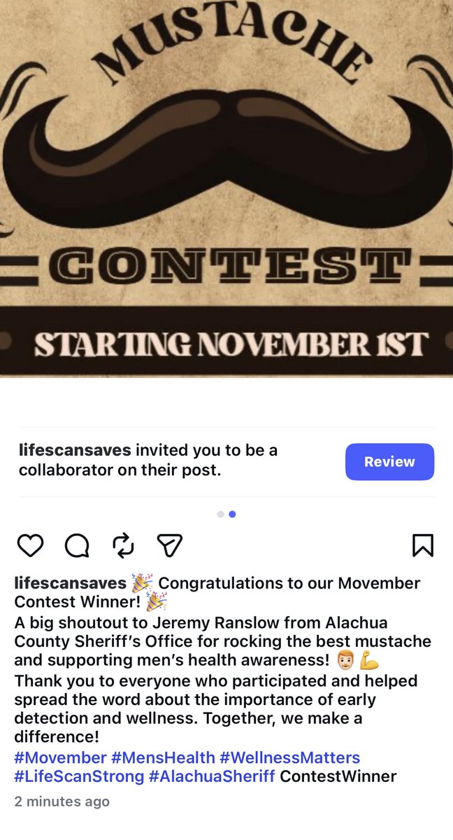 ToddJLeDuc's tweet image. Shout out to our @LifeScanSaves #Movember contest winner @AlachuaSheriff👏👏Thanks for helping raise awareness! @FLSheriffs @NationalSheriff @PoliceOne @5AlarmTaskForce @PIOMarkBrady @RealBritaHorn @Di_Cotter @fireengineering @Movember @GovRonDeSantis @GovGoneWild @MajorCityChief