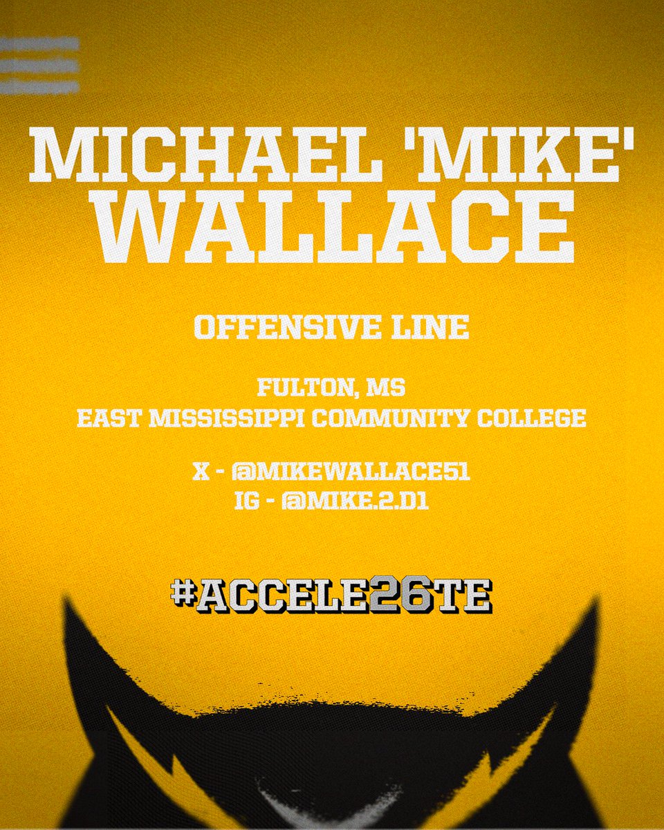 𝐖𝐞𝐥𝐜𝐨𝐦𝐞 𝐭𝐨 𝐭𝐡𝐞 𝐒𝐚𝐰!

⚫️ <a href="/MikeWallace51/">Michael Wallace</a> 
⚫️ 6-3, 312
⚫️ Tupelo, Miss.

#ACCELE26TE | #HootyHoo