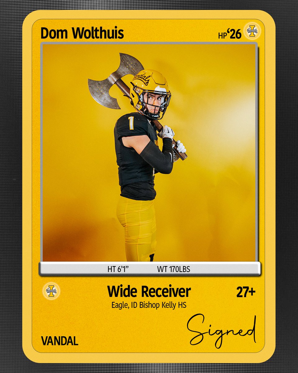 VandalFootball's tweet photo. ✍️ 𝓢𝓲𝓰𝓷𝓮𝓭

Welcome to the Vandal Family, Dom! https://t.co/k9YlD608Mo