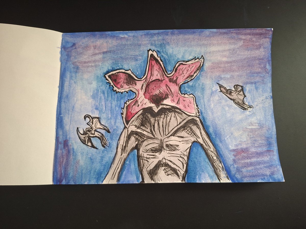 olicassso's tweet photo. some quick stranger things + watercolour from my sketchbook 🦇

#art #pencildrawing #biro #painting #strangerthingsart #strangerthings #illustration https://t.co/O47mEtkV8X