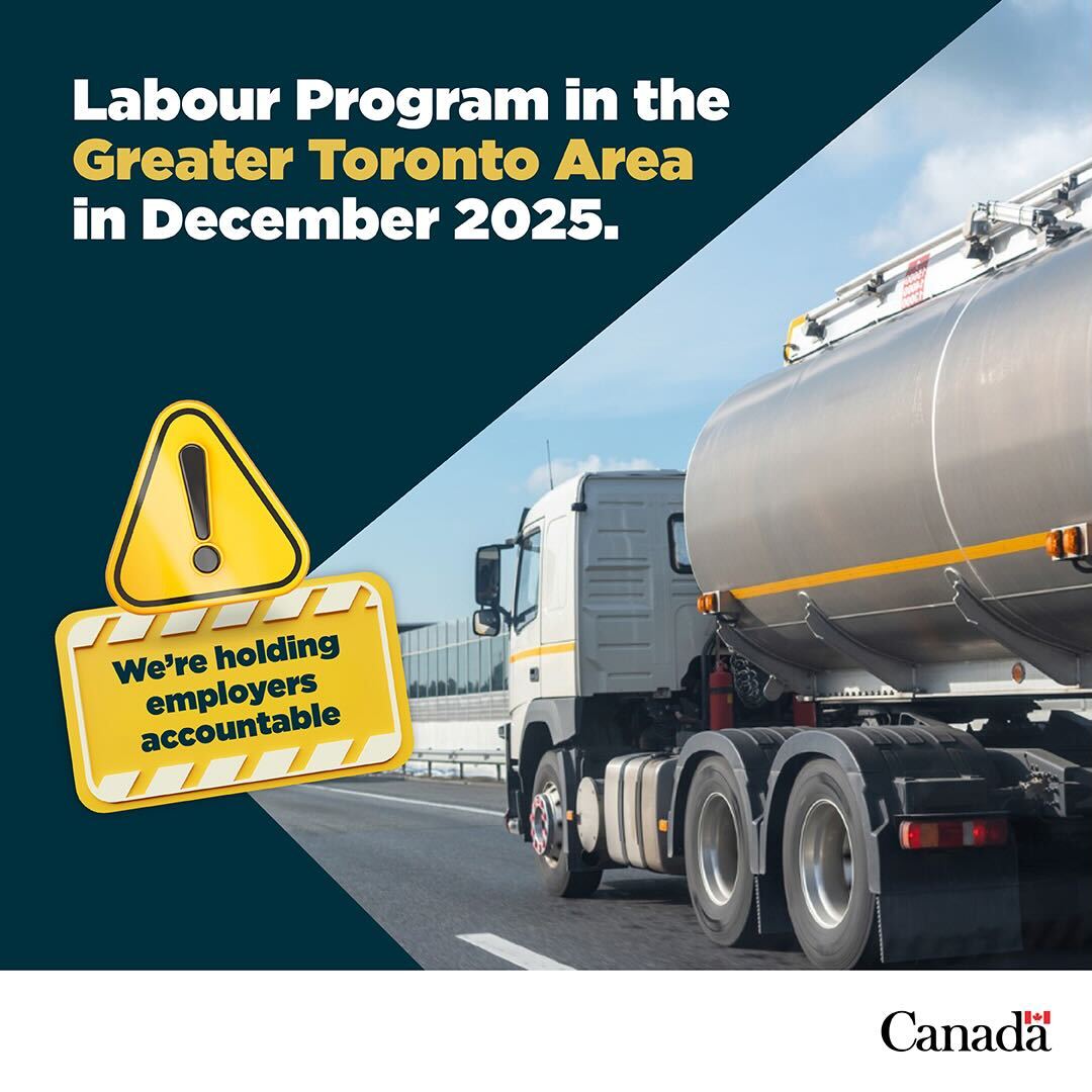 ESDC_GC's tweet photo. Reminder: The Labour Program will be in Hamilton and the GTA conducting inspections to ensure employers in the federally regulated trucking sector are following the law.
https://t.co/fdS36qlU8M
#LabourStandards #TruckingCanada https://t.co/3fKVLER6VR